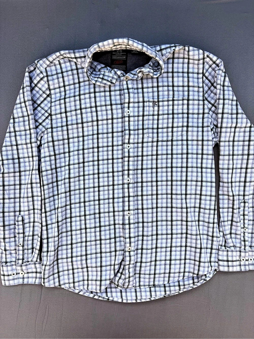 Racing Green Shirts Men's Plaid Shirt Size Medium